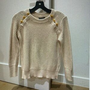 J. Crew Cream Sweater with Yellow Button Details
